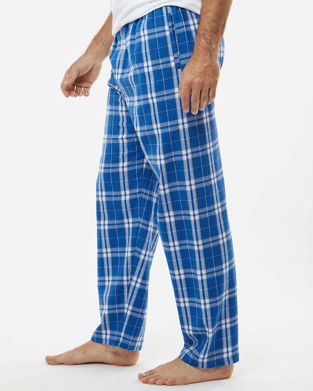 Harley Flannel Pants - OnModelSide - B13203211 - Royal/ Silver