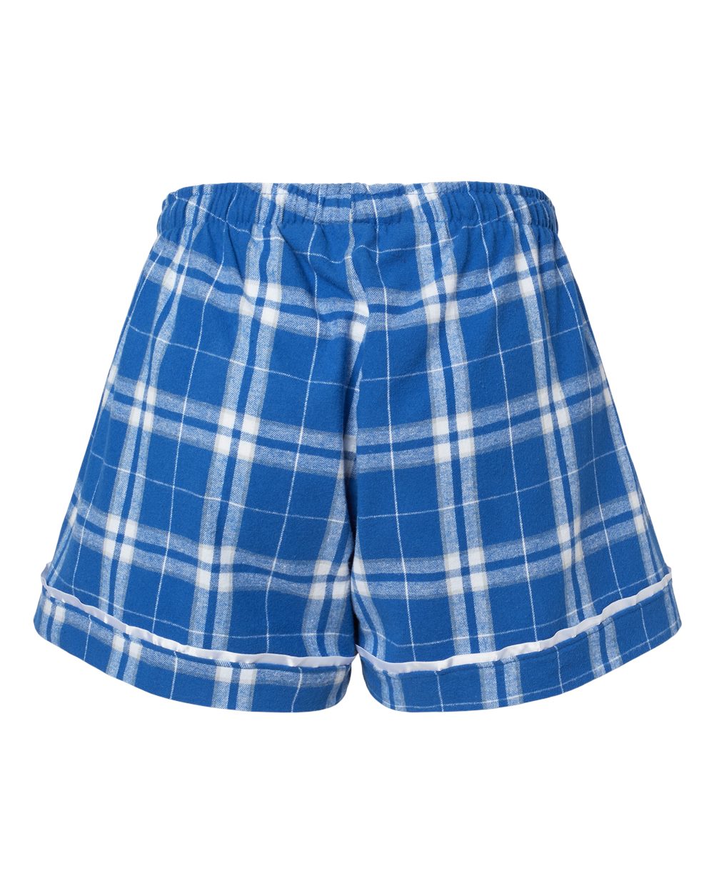 Women's Flannel Shorts - Back - B14403142 - Royal/ Silver