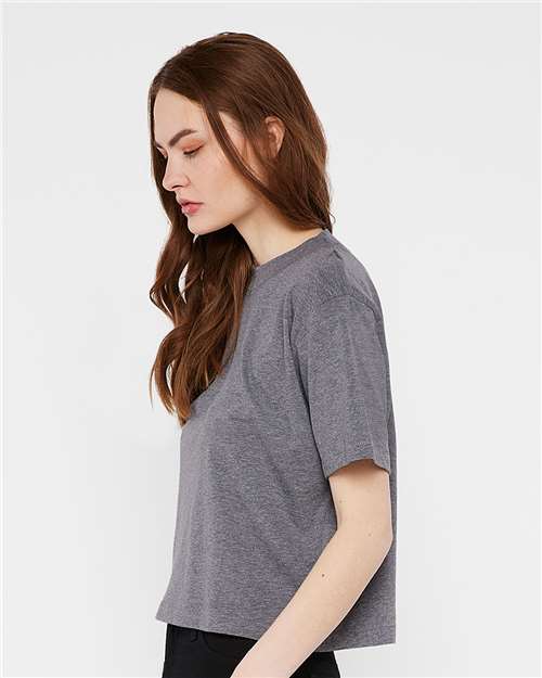 Women's Boxy Tee - OnModelSide - B06838134 - Granite Heather