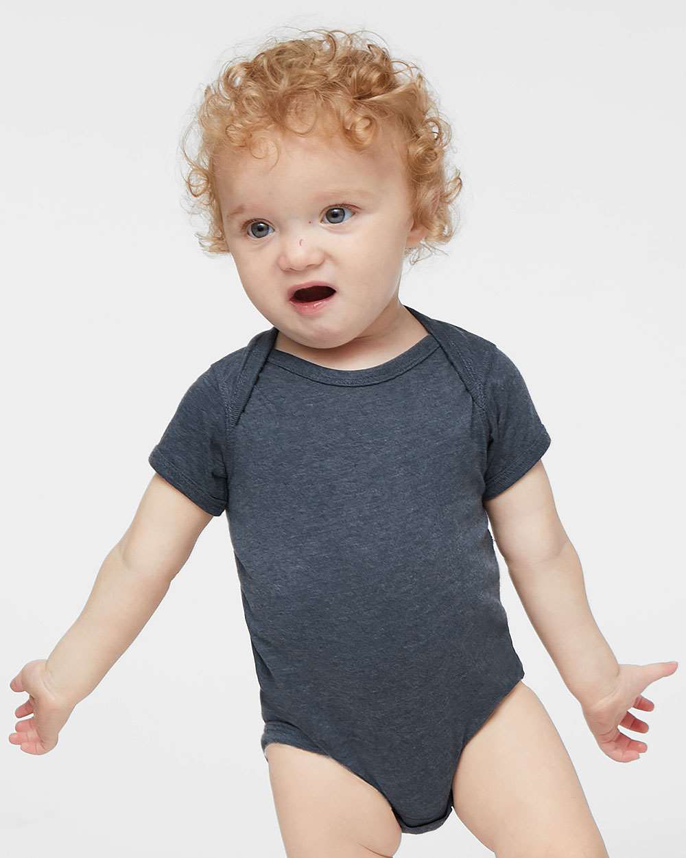 Infant Fine Jersey Bodysuit - OnModelFront - B33438201 - Vintage Denim