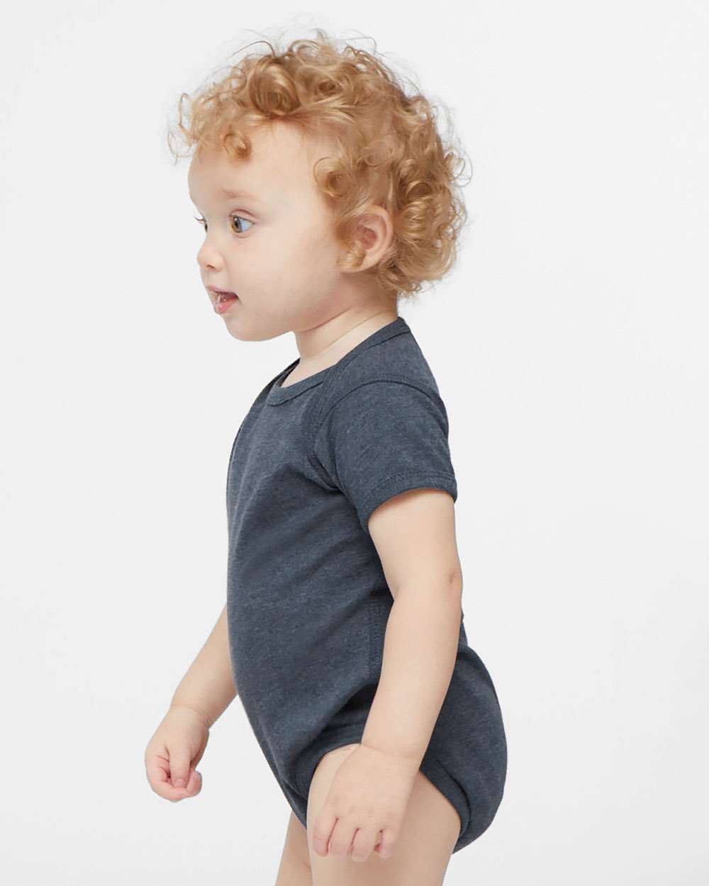 Infant Fine Jersey Bodysuit - OnModelSide - B33438201 - Vintage Denim