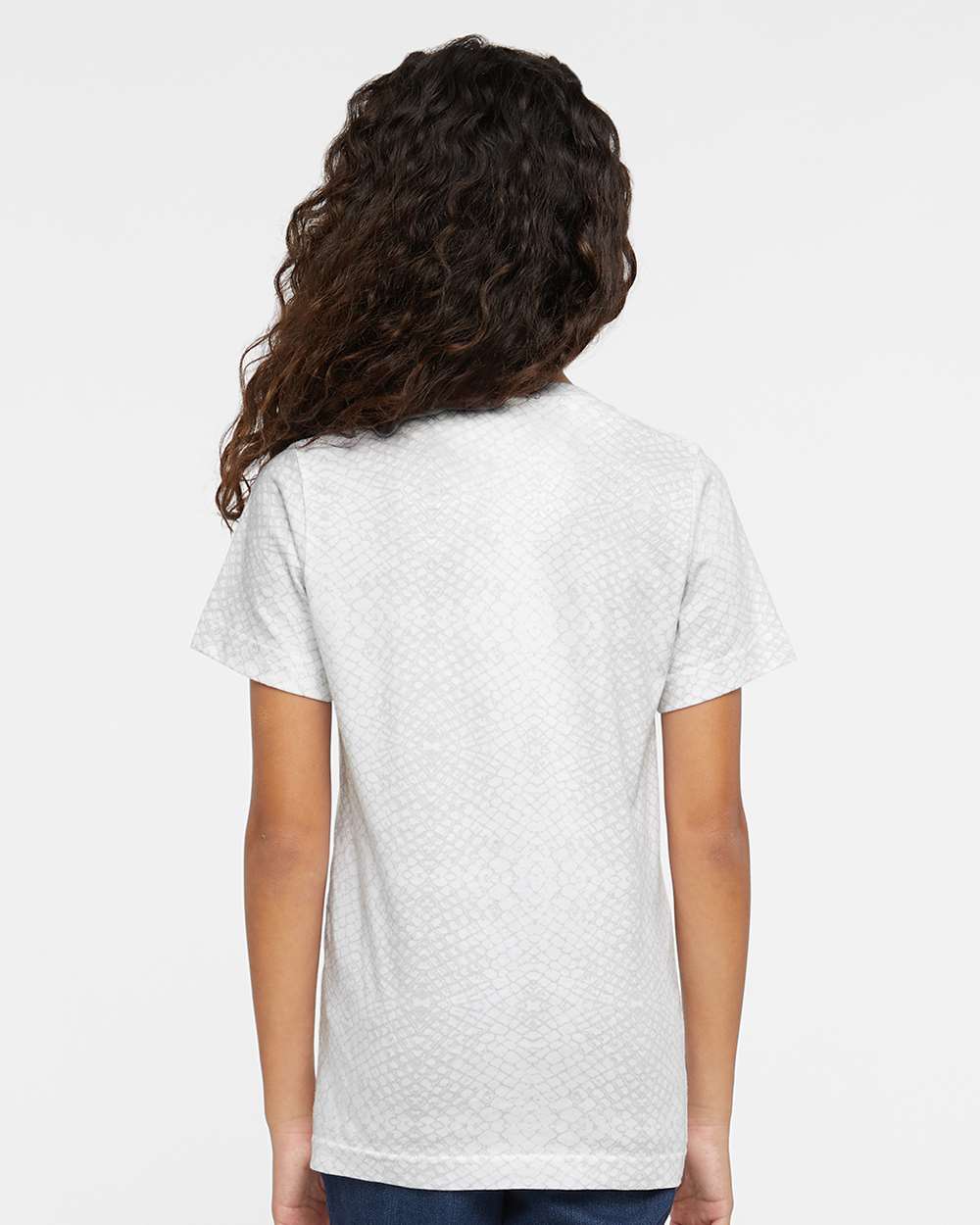 Youth Fine Jersey Tee - OnModelBack - B38038072 - White Reptile