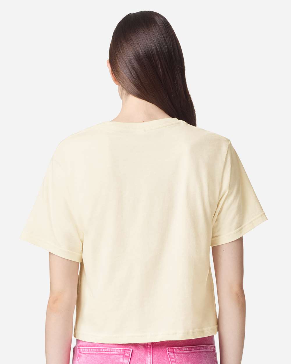 Women's Fine Jersey Boxy Tee - OnModelBack - B02427243 - Creme