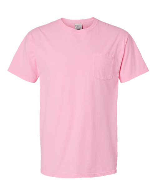 Unisex Garment-Dyed Pocket T-Shirt - Front - B35200315 - Cotton Candy