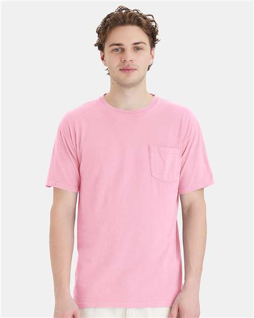 Unisex Garment-Dyed Pocket T-Shirt - OnModelFront - B35200315 - Cotton Candy