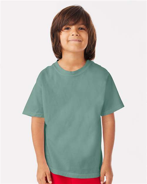 Youth Garment-Dyed T-Shirt - OnModelFront - B36900544 - Cypress Green