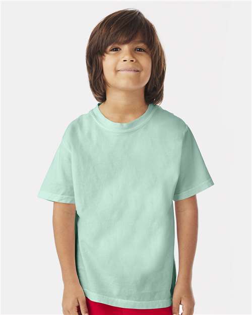 Youth Garment-Dyed T-Shirt - OnModelFront - B36900476 - Honeydew