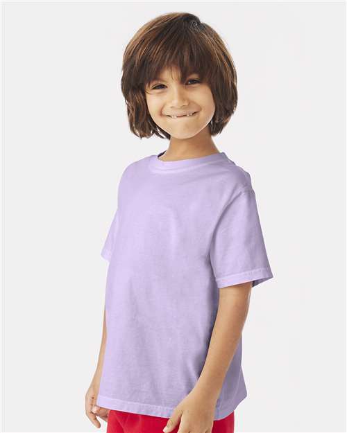 Youth Garment-Dyed T-Shirt - OnModelSide - B36900214 - Future Lavender