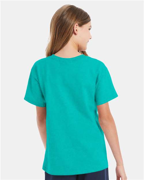Youth Essential-T T-Shirt - OnModelBack - B31500053 - Athletic Teal