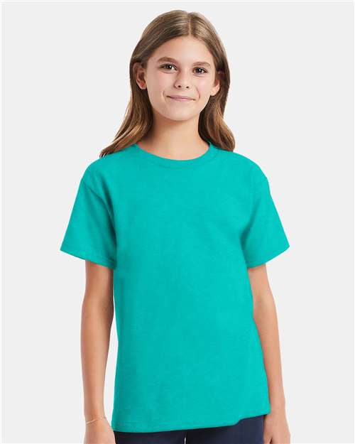 Youth Essential-T T-Shirt - OnModelFront - B31500053 - Athletic Teal