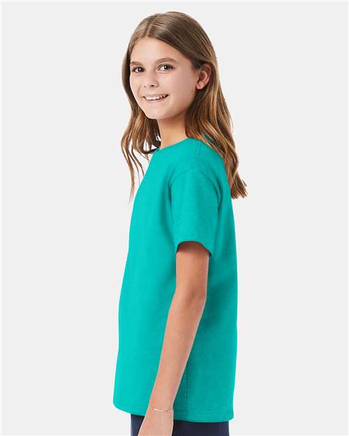 Youth Essential-T T-Shirt - OnModelSide - B31500053 - Athletic Teal