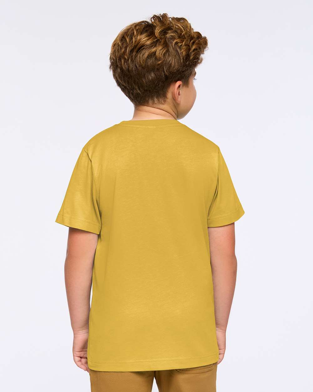 Youth Fine Jersey Tee - OnModelBack - B38038102 - Mustard