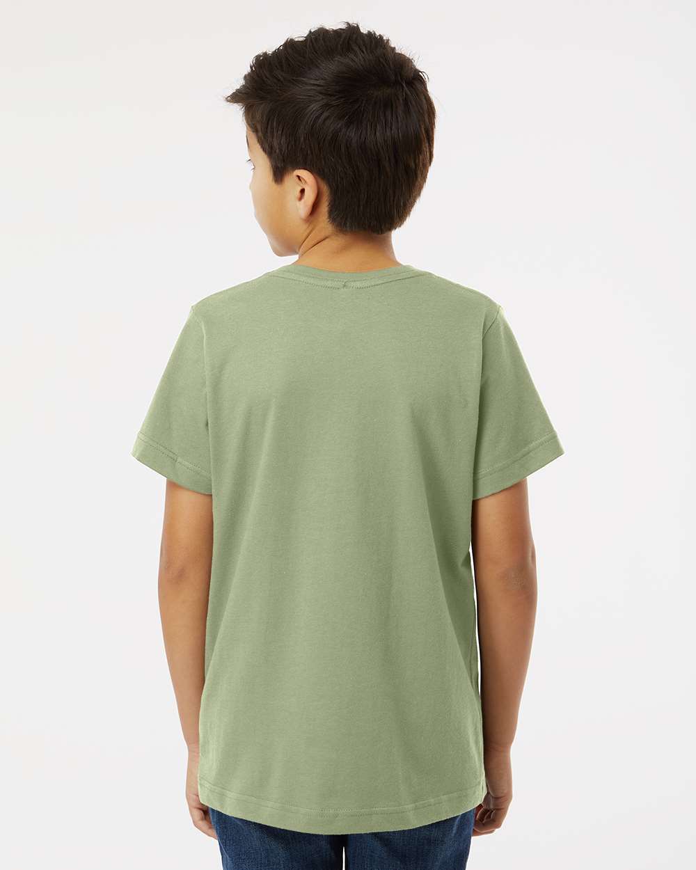Youth Fine Jersey Tee - OnModelBack - B38038152 - Sage