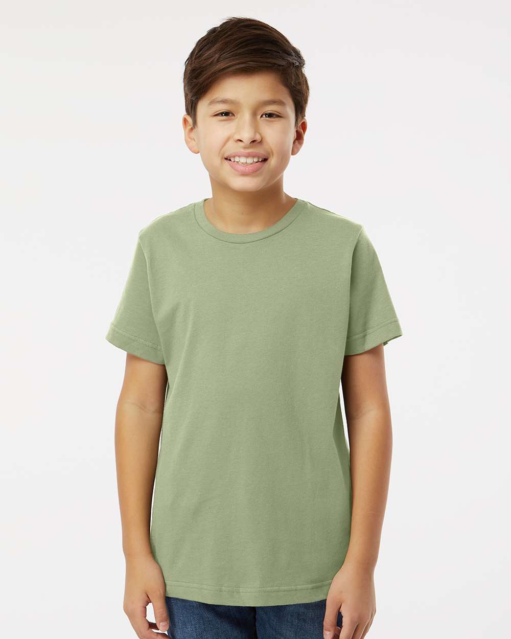 Youth Fine Jersey Tee - OnModelFront - B38038152 - Sage