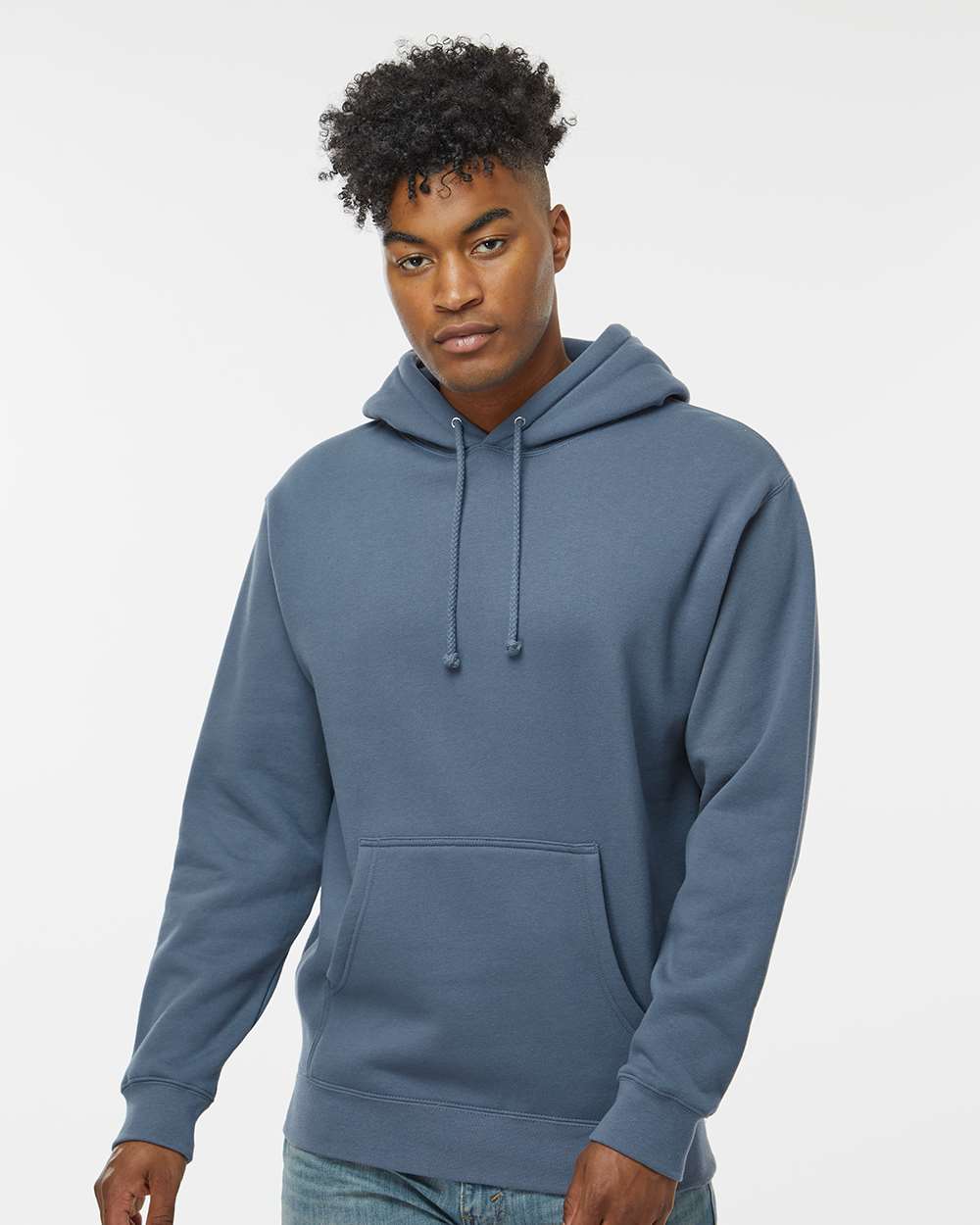 Heavyweight Hooded Sweatshirt - OnModelFront - B22276442 - Storm Blue
