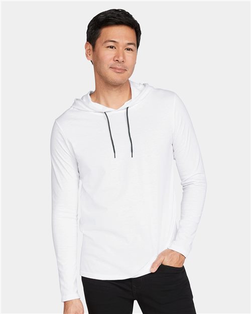 Unisex Softstyle® Lightweight Hooded Long Sleeve T-Shirt - styleImage