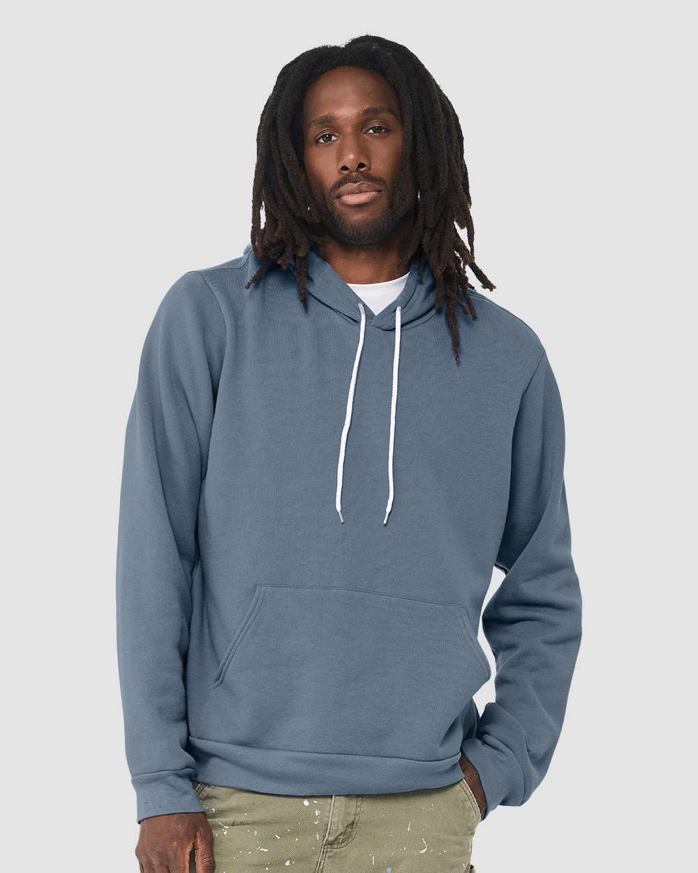 Sponge Fleece Hoodie - OnModelFront - B86306272 - Steel Blue