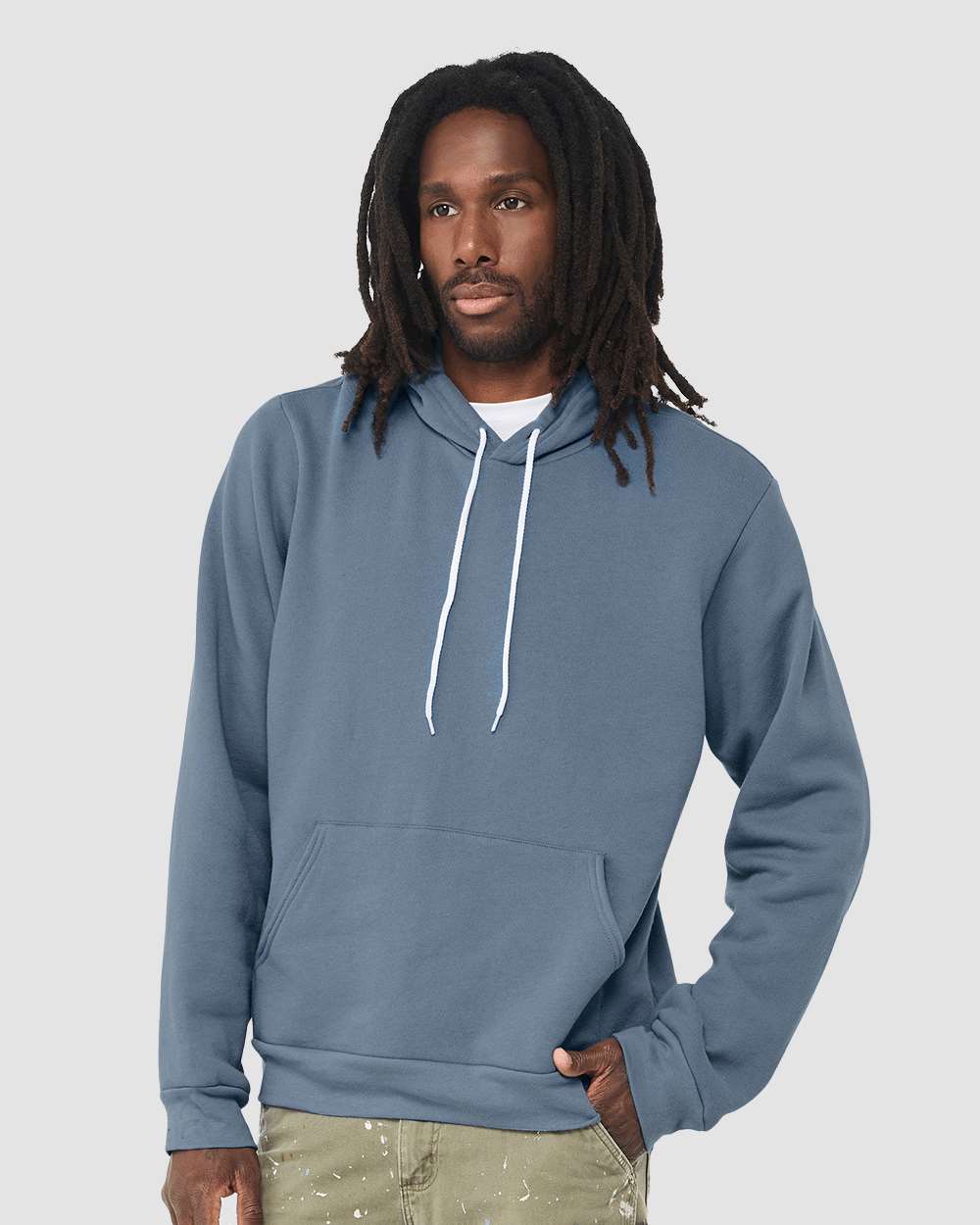 Sponge Fleece Hoodie - OnModelSide - B86306272 - Steel Blue