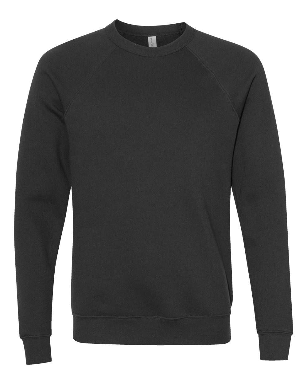 Sponge Fleece Raglan Crewneck Sweatshirt - Front - B85106172 - Vintage Black