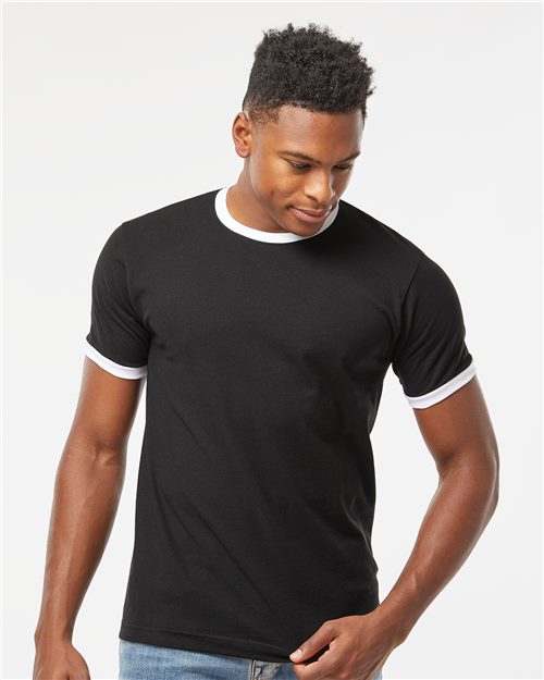 Unisex Fine Jersey Ringer T-Shirt - styleImage