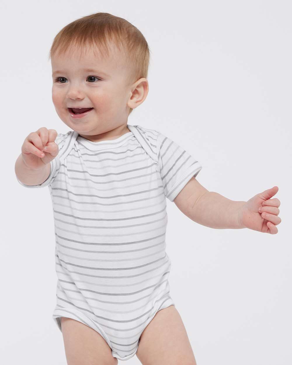 Infant Fine Jersey Bodysuit - OnModelFront - B33438461 - Shadow Stripe