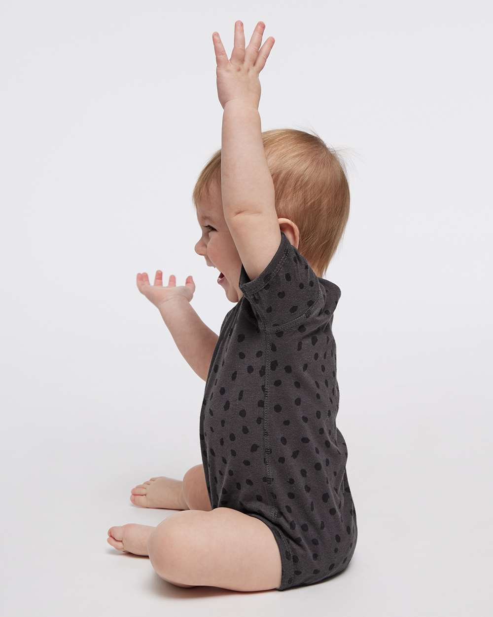 Infant Fine Jersey Bodysuit - OnModelSide - B33438491 - Slate Spot