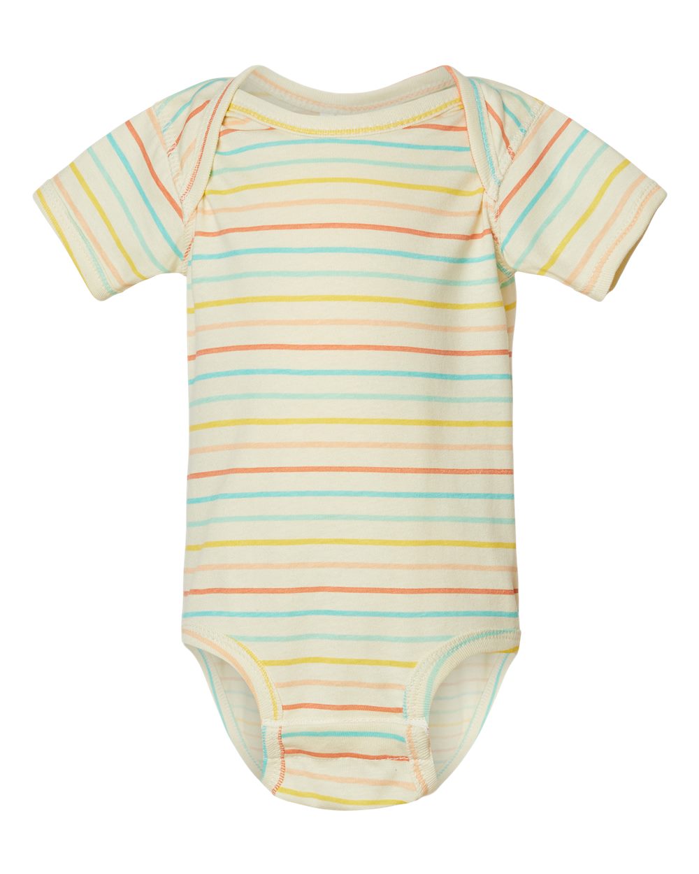Infant Fine Jersey Bodysuit - Front - B33438051 - Sunkissed Stripe