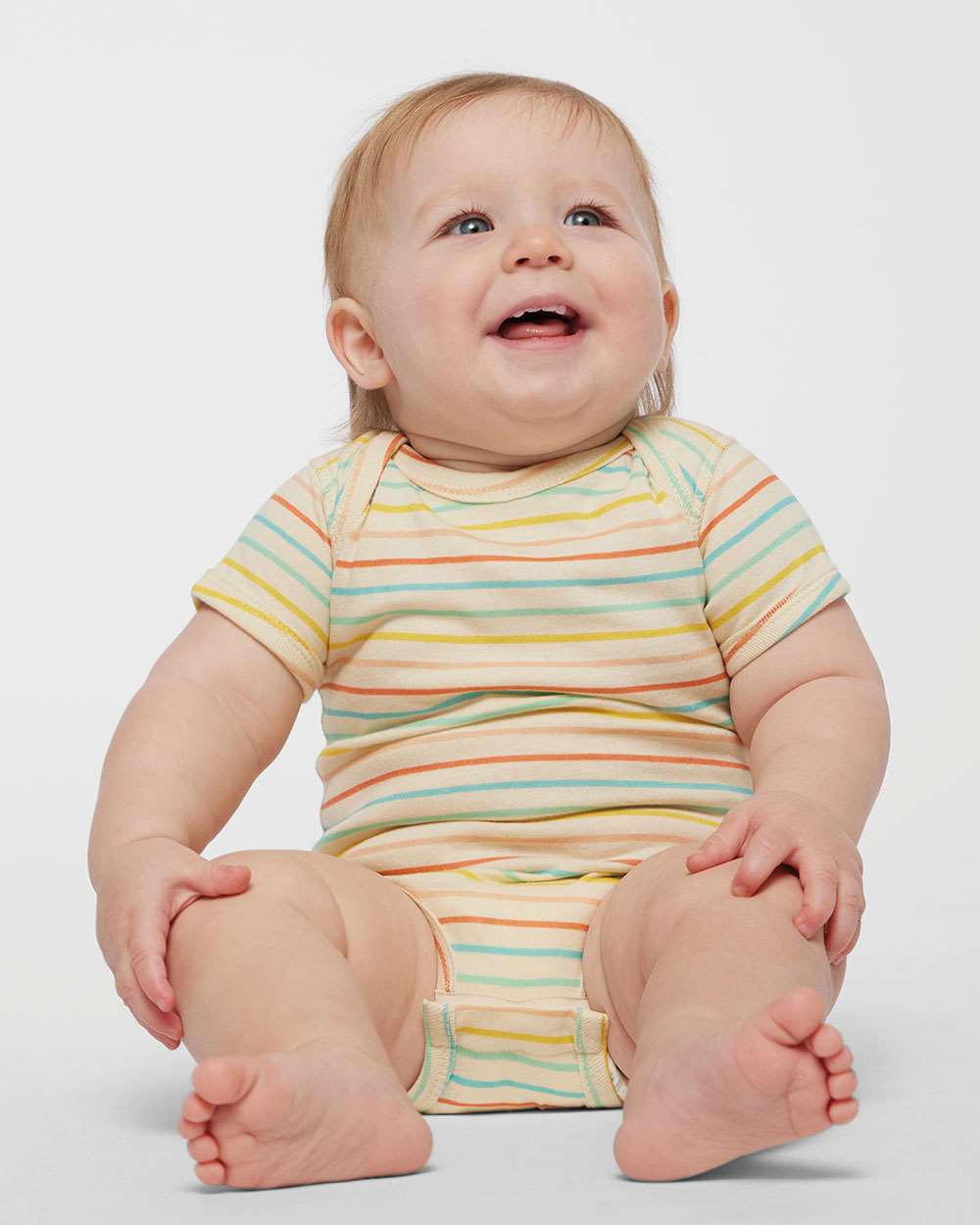 Infant Fine Jersey Bodysuit - OnModelFront - B33438051 - Sunkissed Stripe