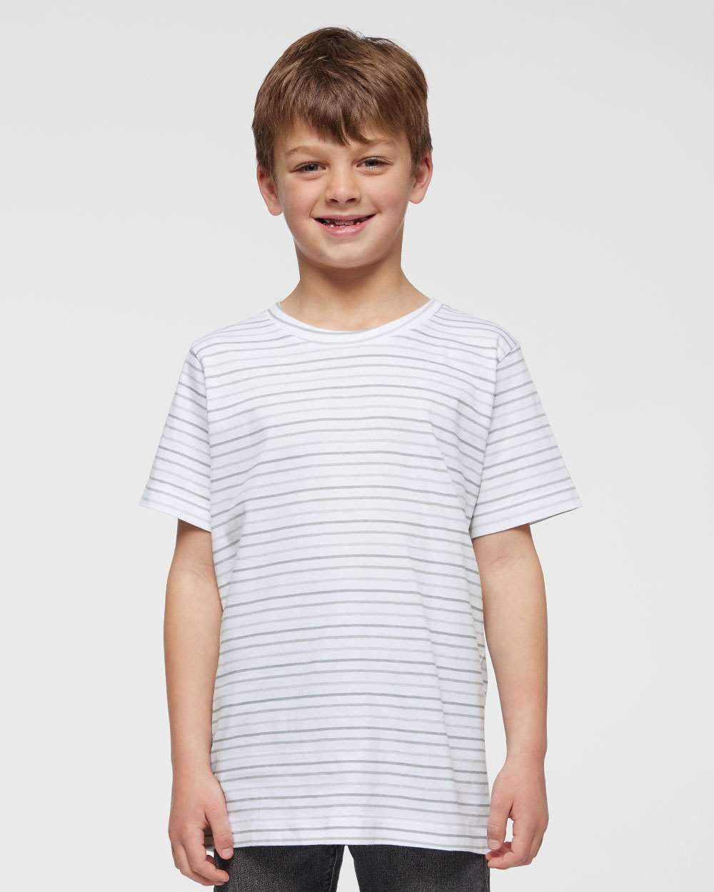 Youth Fine Jersey Tee - OnModelFront - B38038392 - Shadow Stripe
