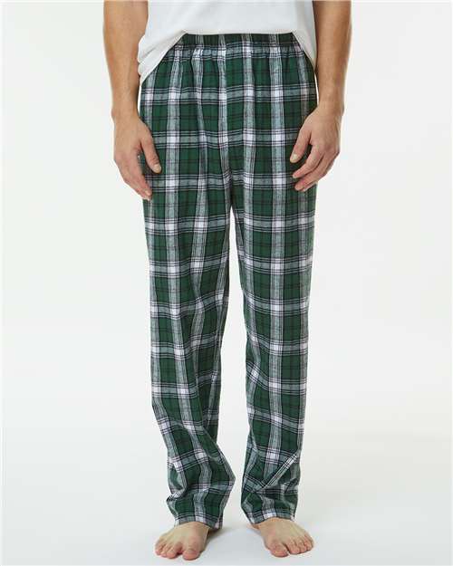 Men's Harley Flannel Pants - OnModelFront - B13203921 - Green/ White Plaid