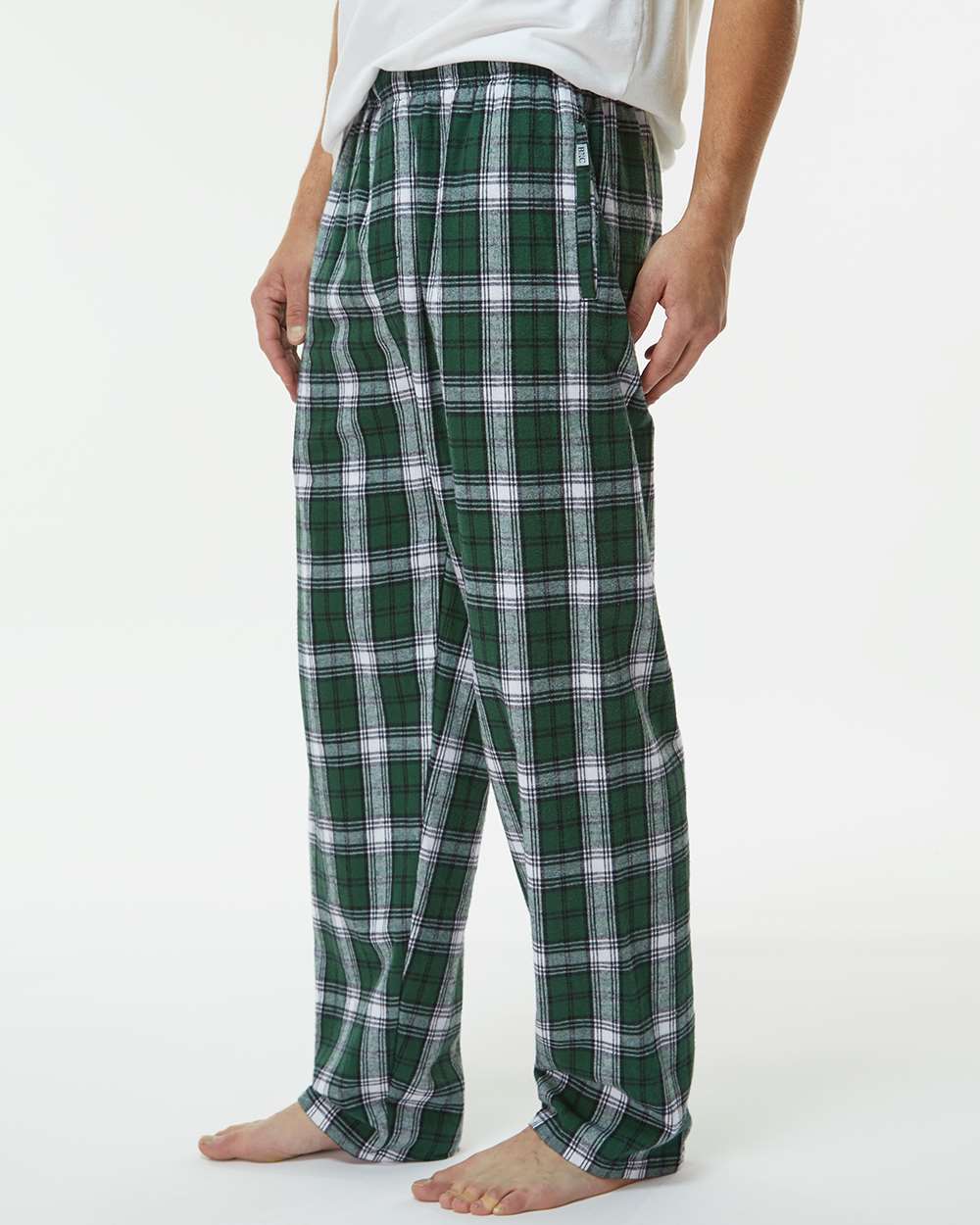 Harley Flannel Pants - OnModelSide - B13203922 - Green/ White