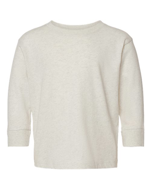 Toddler Fine Jersey Long Sleeve Tee - Front - B24638240 - Natural Heather
