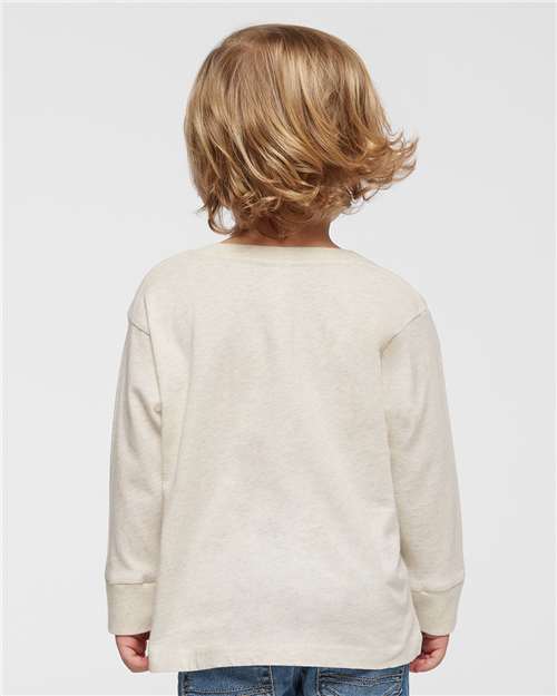 Toddler Fine Jersey Long Sleeve Tee - OnModelBack - B24638240 - Natural Heather