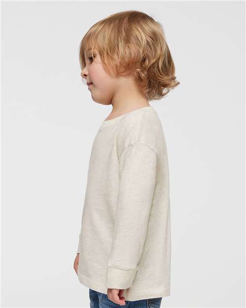 Toddler Fine Jersey Long Sleeve Tee - OnModelSide - B24638240 - Natural Heather