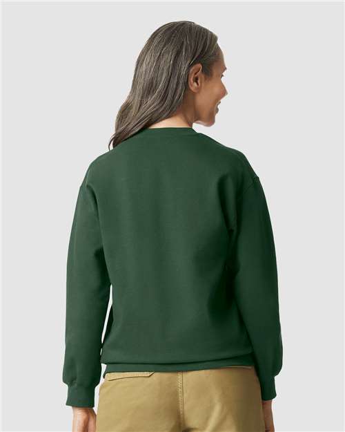 Unisex Softstyle® Midweight Crewneck Sweatshirt - OnModelBack - B24060542 - Forest Green