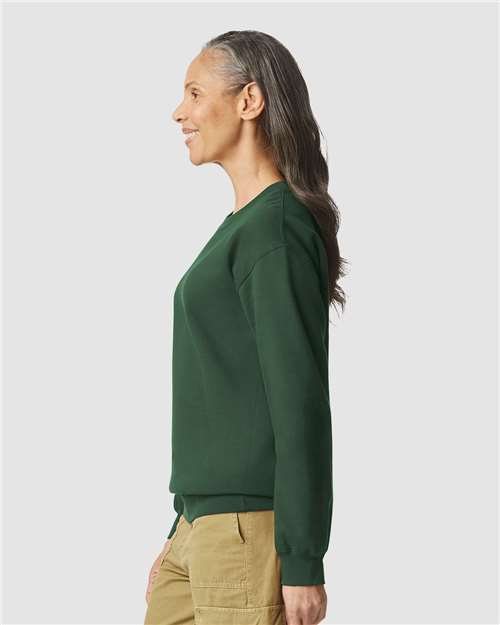 Unisex Softstyle® Midweight Crewneck Sweatshirt - OnModelSide - B24060542 - Forest Green