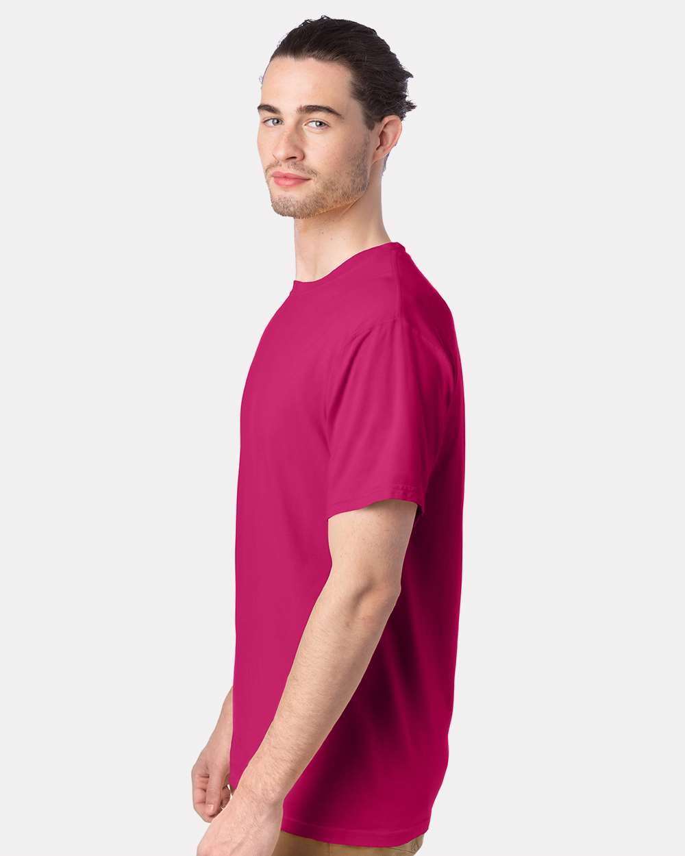 Garment-Dyed T-Shirt - OnModelSide - B35100883 - Peony Pink