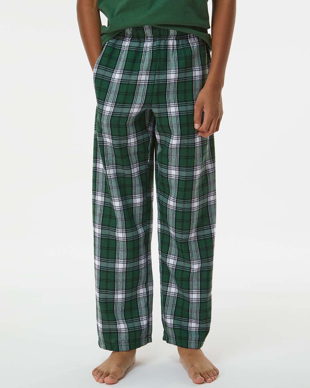 Youth Flannel Pants - OnModelFront - B20603923 - Green/ White