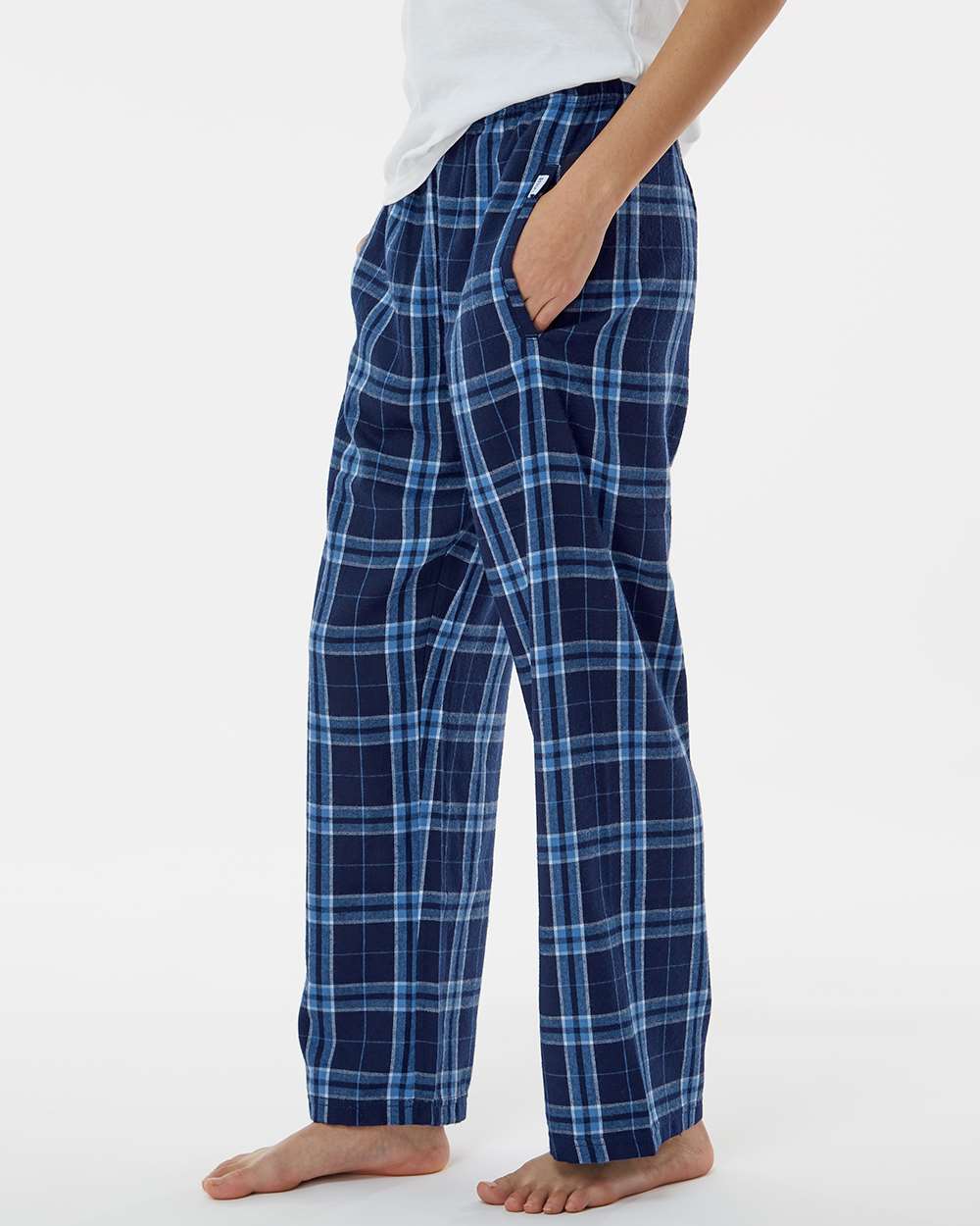 Youth Flannel Pants - OnModelSide - B20603133 - Navy/ Columbia