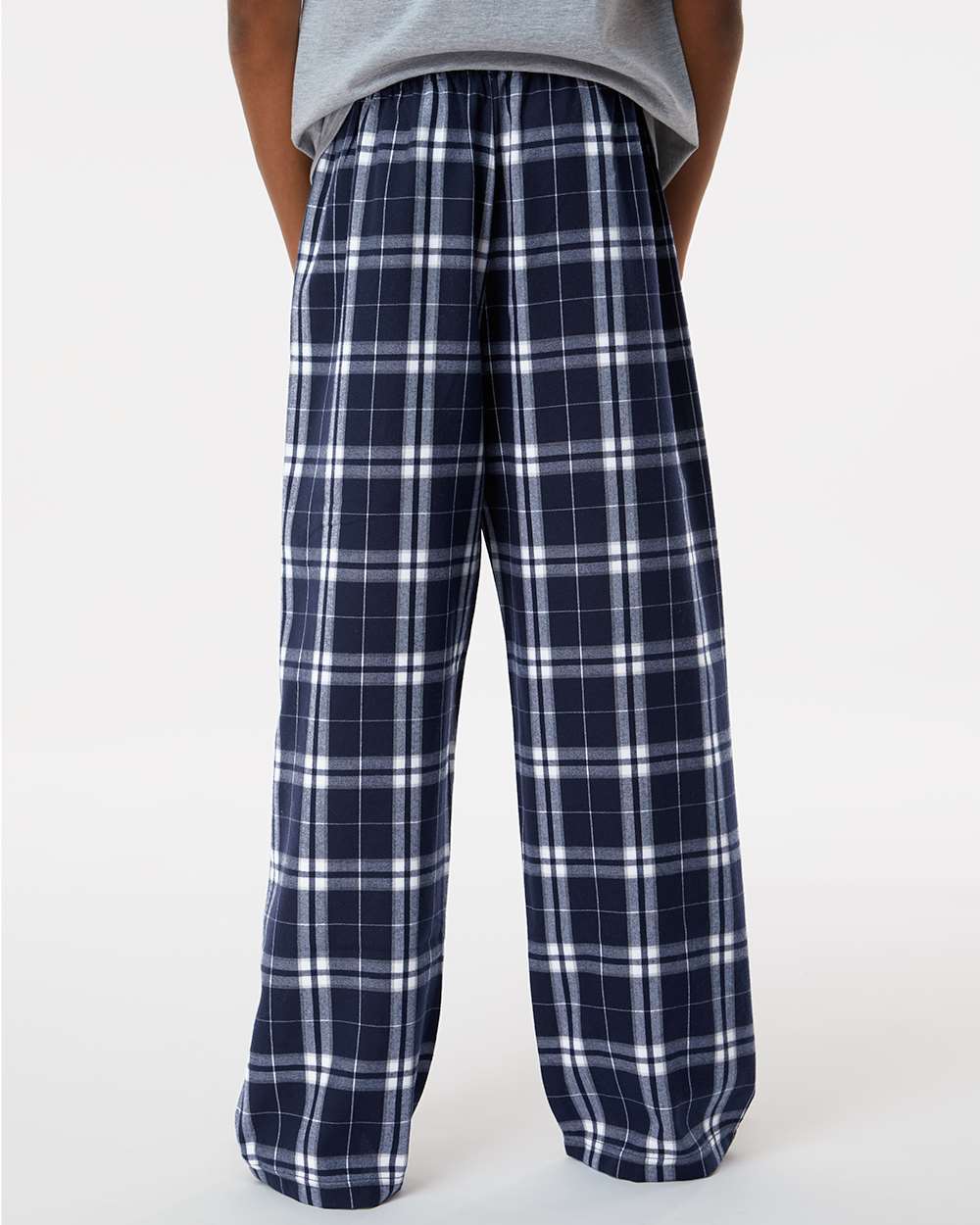 Youth Flannel Pants - OnModelBack - B20603653 - Navy/ Silver