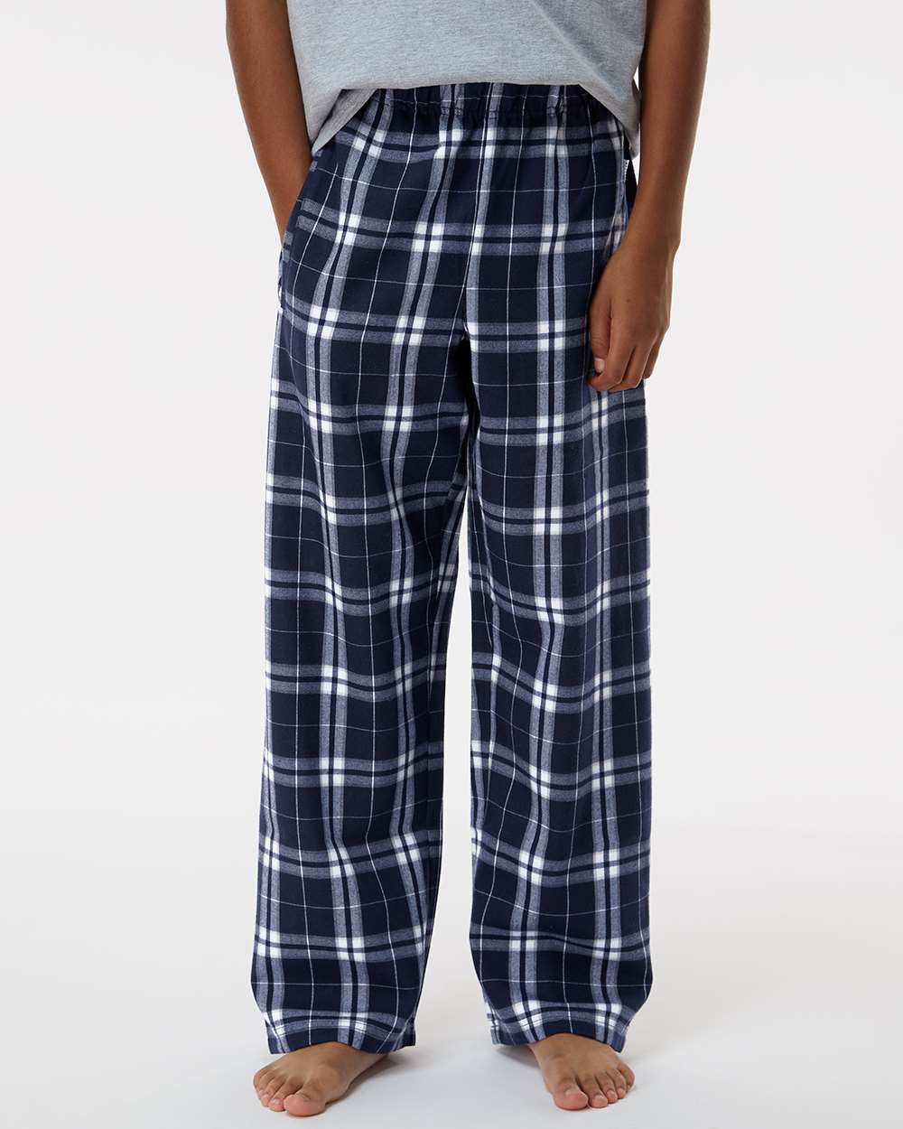 Youth Flannel Pants - OnModelFront - B20603653 - Navy/ Silver