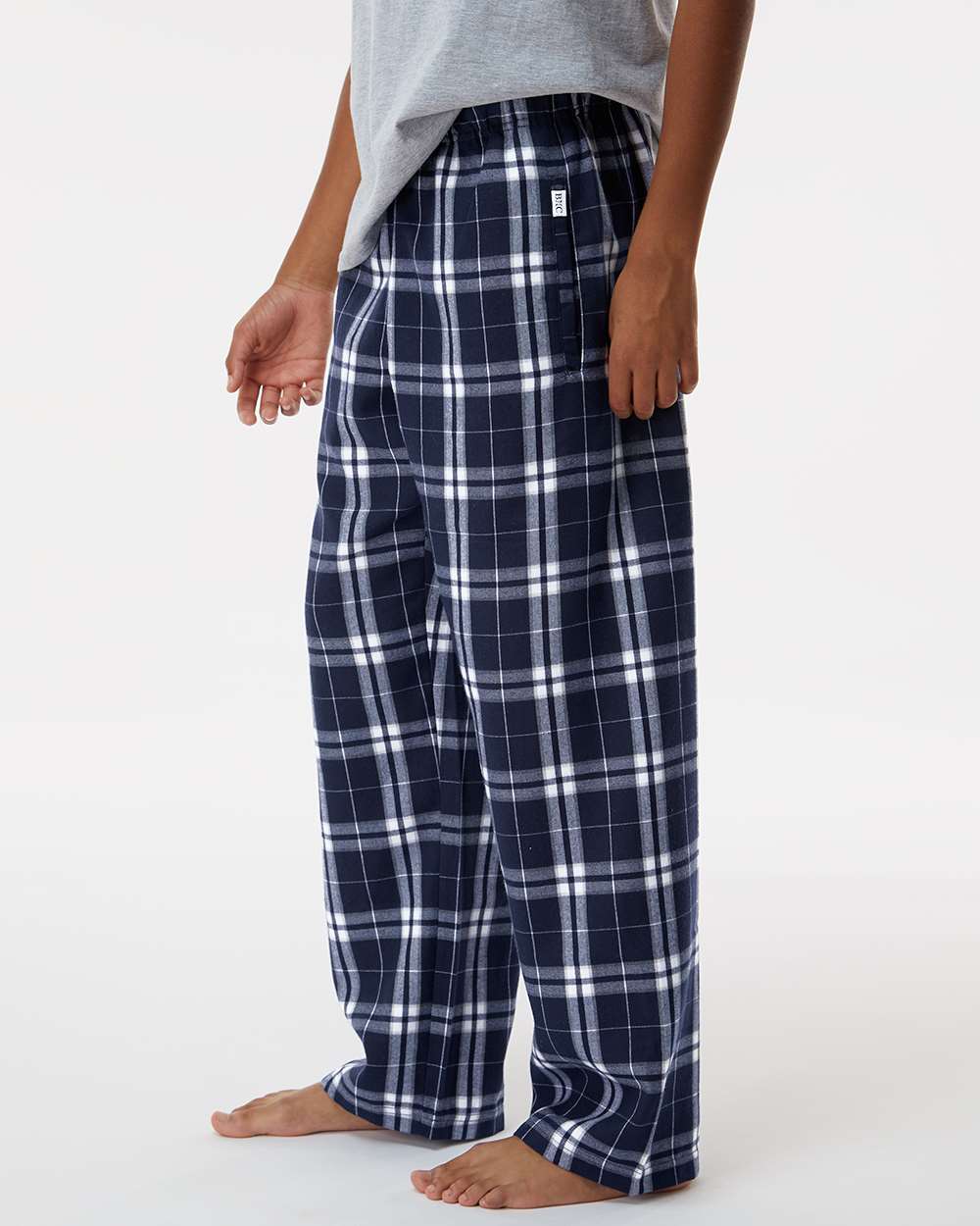 Youth Flannel Pants - OnModelSide - B20603653 - Navy/ Silver