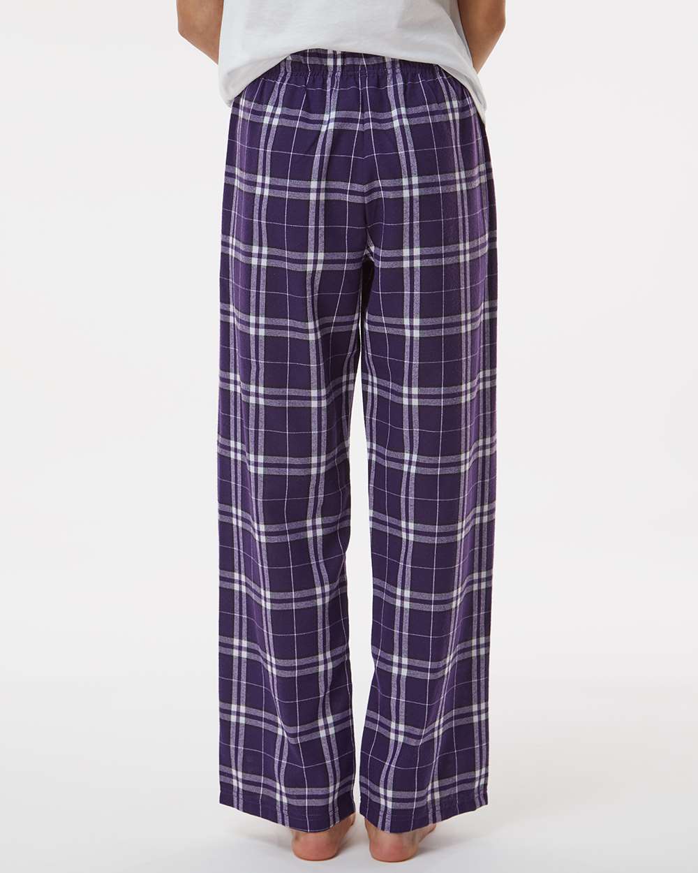 Youth Flannel Pants - OnModelBack - B20603153 - Purple/ White