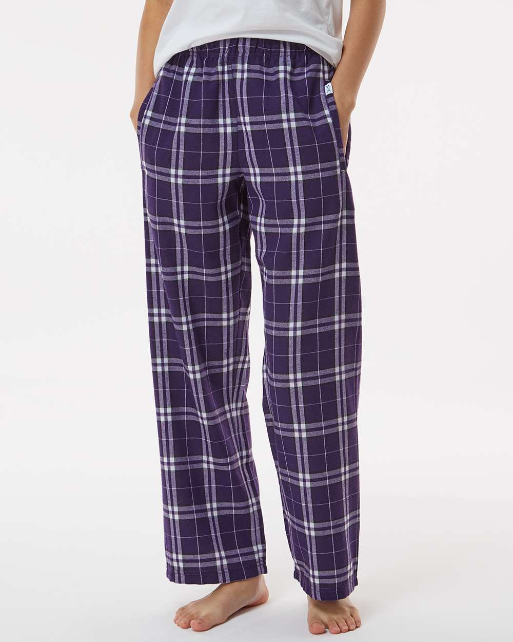 Youth Flannel Pants - OnModelFront - B20603153 - Purple/ White