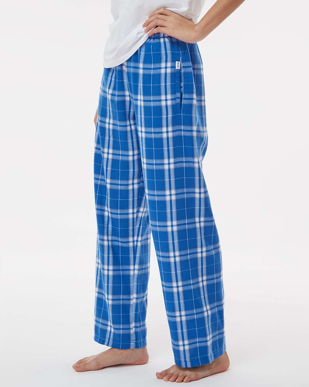 Youth Flannel Pants - OnModelSide - B20603213 - Royal/ Silver