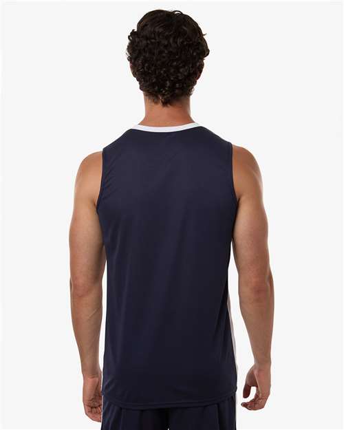 Men's Match-Up Basketball Jersey - OnModelBack - B31034653 - Navy/ White