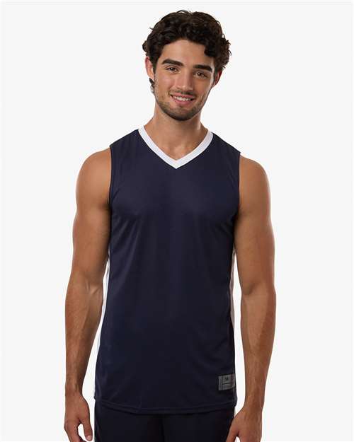 Men's Match-Up Basketball Jersey - OnModelFront - B31034653 - Navy/ White