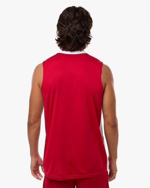 Men's Match-Up Basketball Jersey - OnModelBack - B31034703 - Scarlet/ White