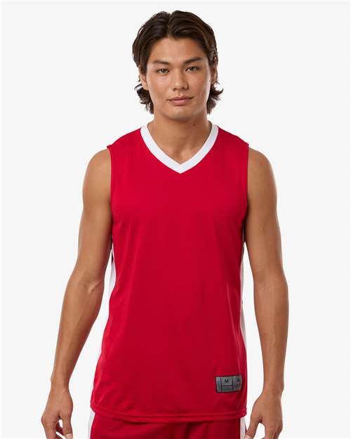 Men's Match-Up Basketball Jersey - OnModelFront - B31034703 - Scarlet/ White