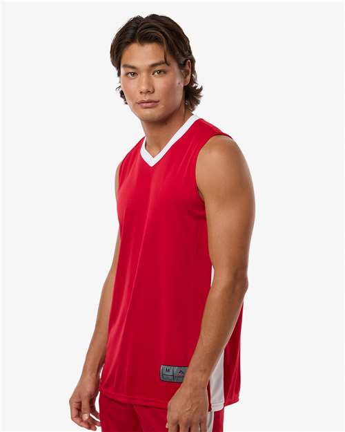 Men's Match-Up Basketball Jersey - OnModelSide - B31034703 - Scarlet/ White